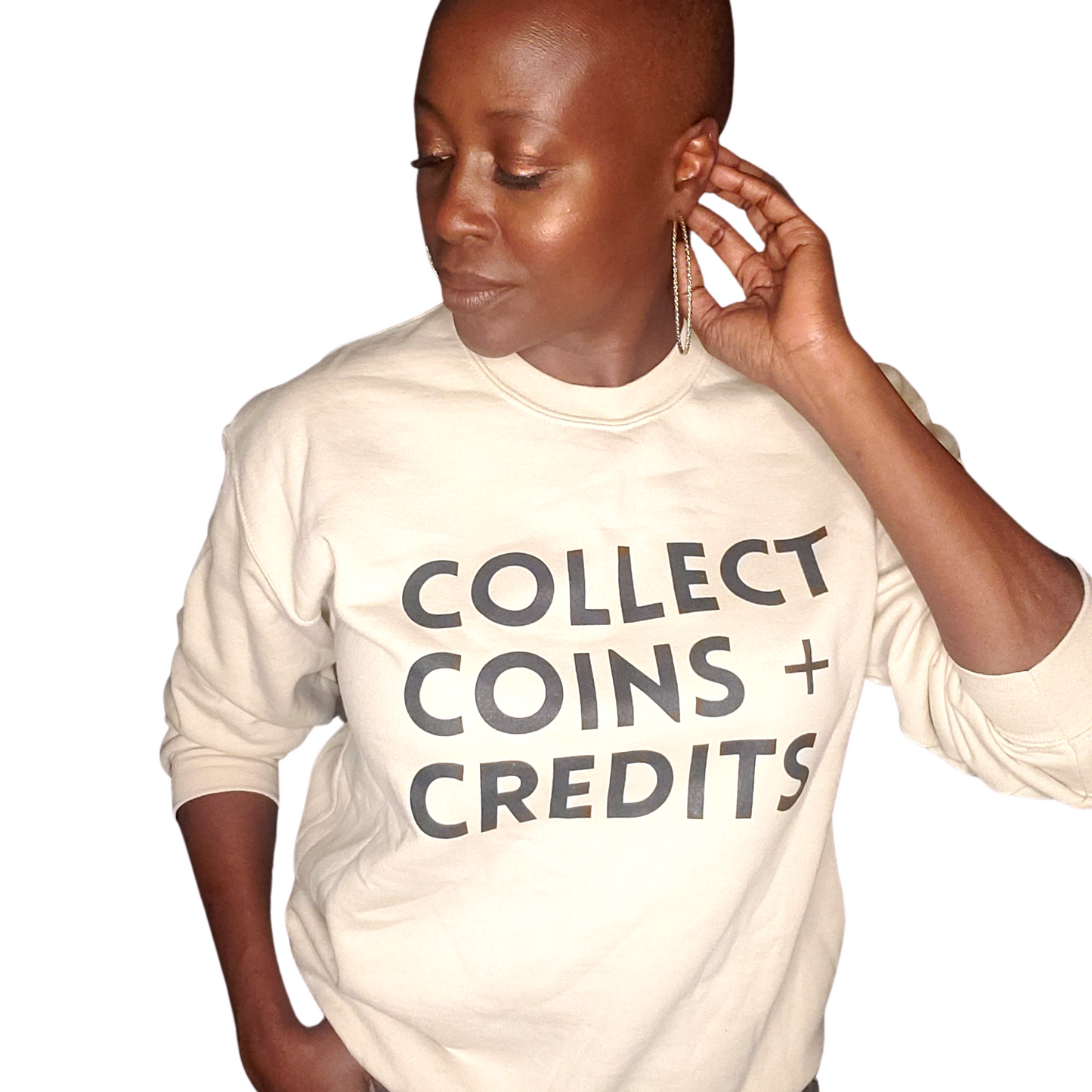 Collect Coins + Credits - Tan Unisex Sweater
