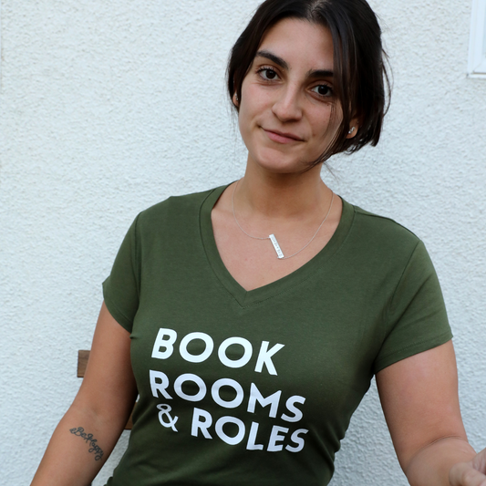 Book Rooms + Roles - Olive Green Women's V-Neck