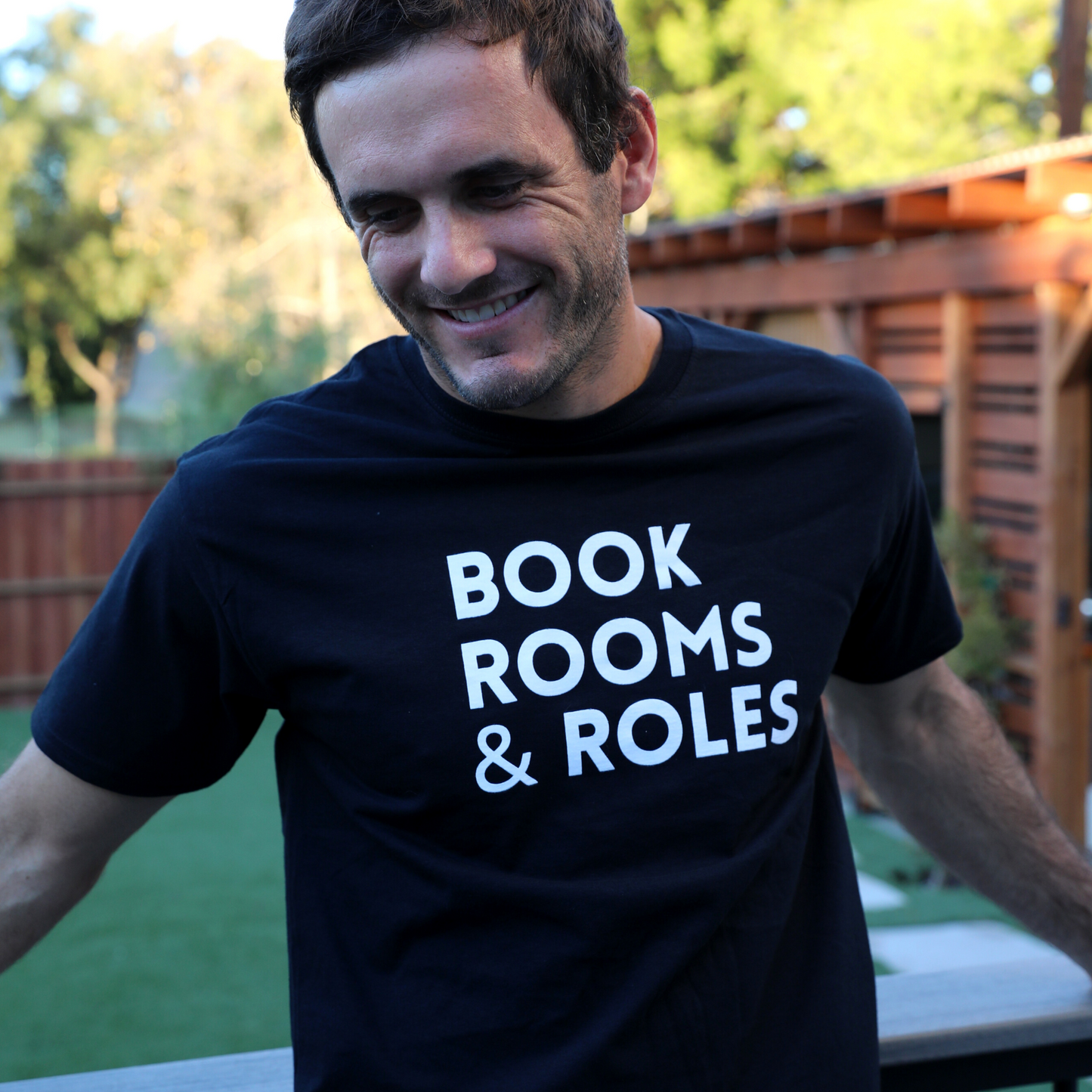 Book Rooms + Roles - Black Unisex T-Shirt